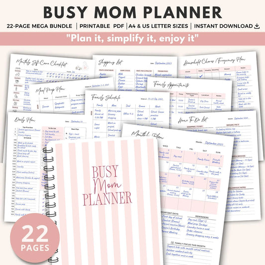 Busy Mom Planner: Printable Family Organizer